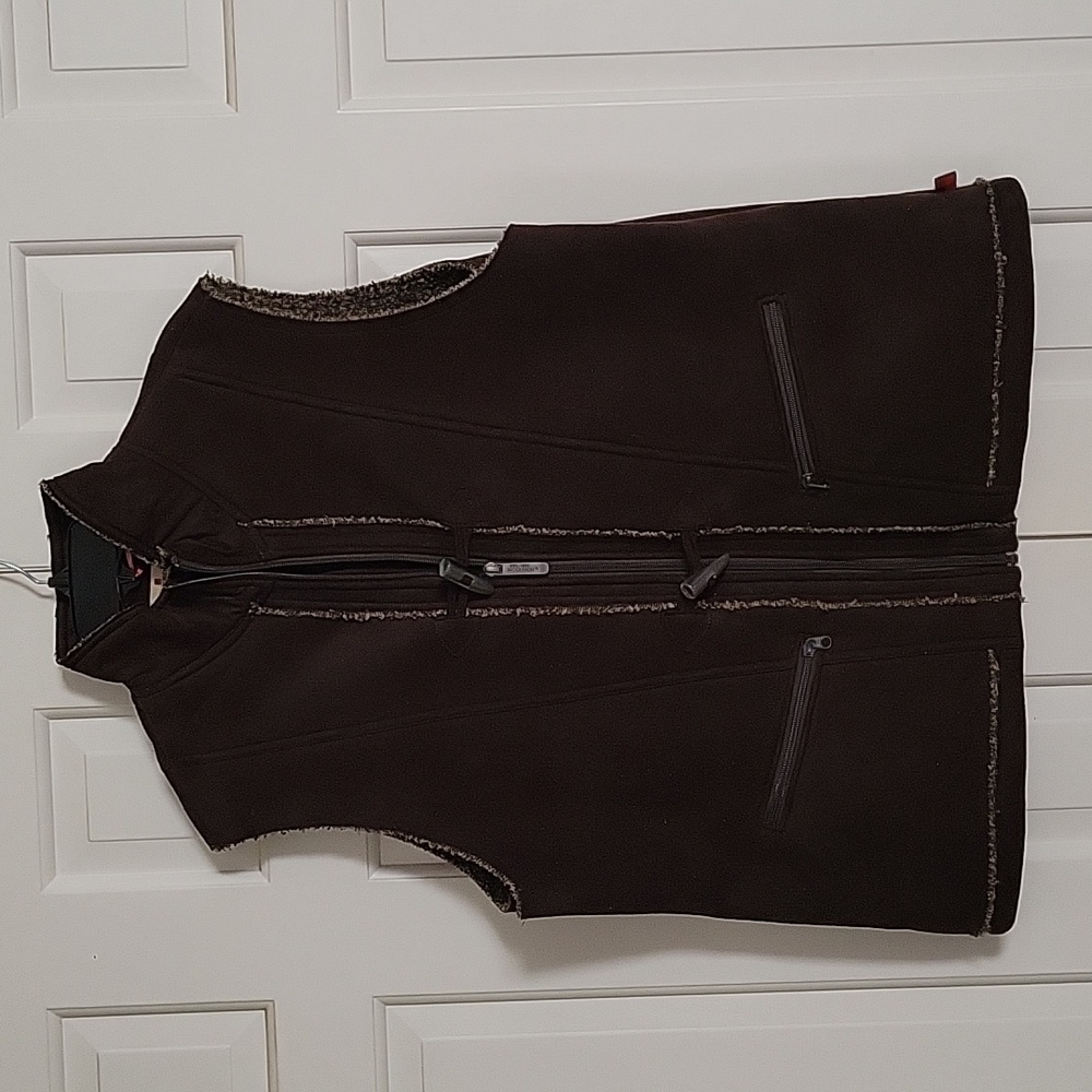 Woolrich women's brown lined outdoor winter Fall vest sz xl